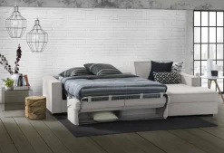 Divano letto con penisola grigio 280x95cm - Achico