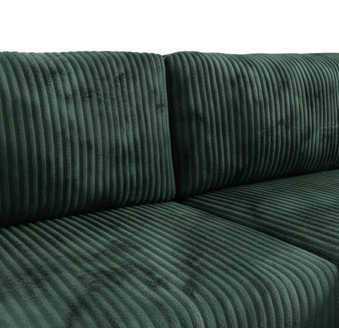 Divano Letto con Penisola Verde Contenitore Cuscini Sfoderabili 210x149 cm, Reclinabile - Pergola