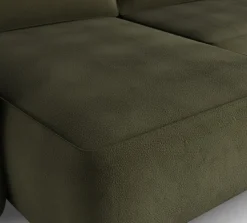 Divano Letto con Penisola Verde Contenitore Reclinabile 268x163 cm, Cuscini Sfoderabili - Folgarida