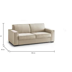 Divano letto contenitore beige 180x95cm - Alisa