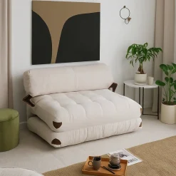 Divano letto contenitore bianco 120x75cm - Surigae