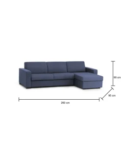 Divano letto contenitore blu 280x95cm - Alibabah