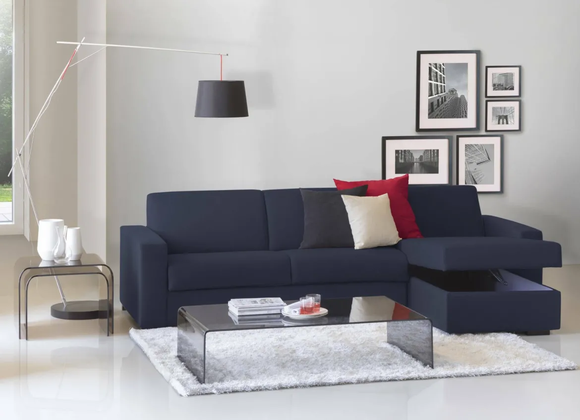 Divano letto contenitore blu 280x95cm - Alibabah