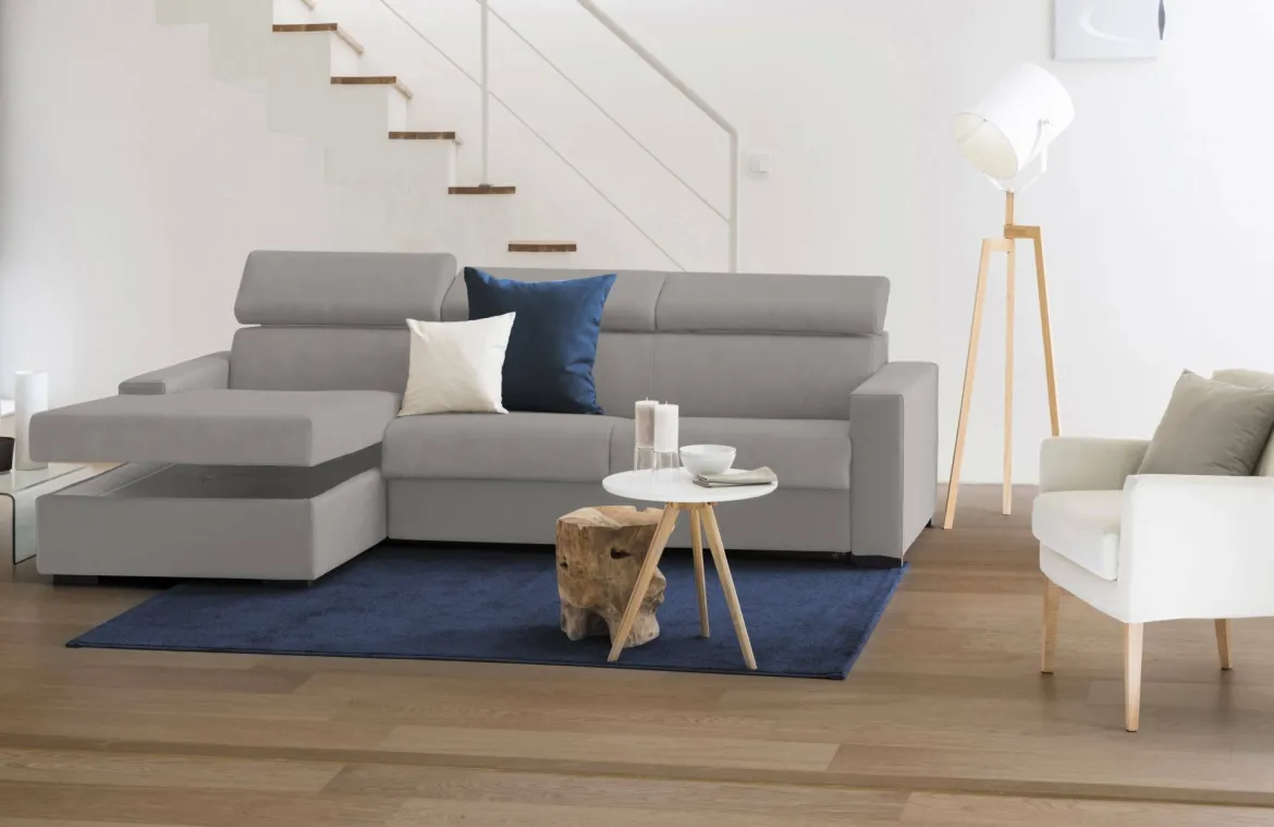 Divano letto contenitore grigio 260x95cm - Aloet
