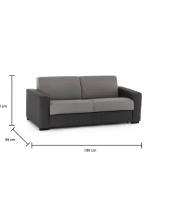 Divano letto contenitore grigio e antracite 180x95cm - Akito