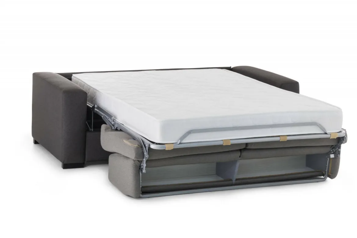 Divano letto contenitore grigio e antracite 180x95cm - Akito