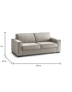 Divano letto contenitore tortora 160x95cm - Alk