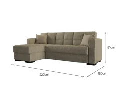 Divano letto design beige 227x150cm - Armadillo