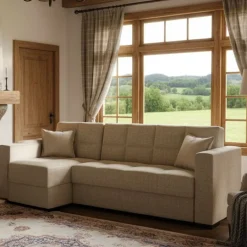 Divano letto design beige 227x150cm - Armadillo