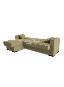Divano letto design beige 227x150cm - Armadillo
