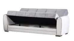 Divano letto design bianco e grigio 220x84cm - Dike