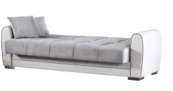 Divano letto design bianco e grigio 220x84cm - Dike