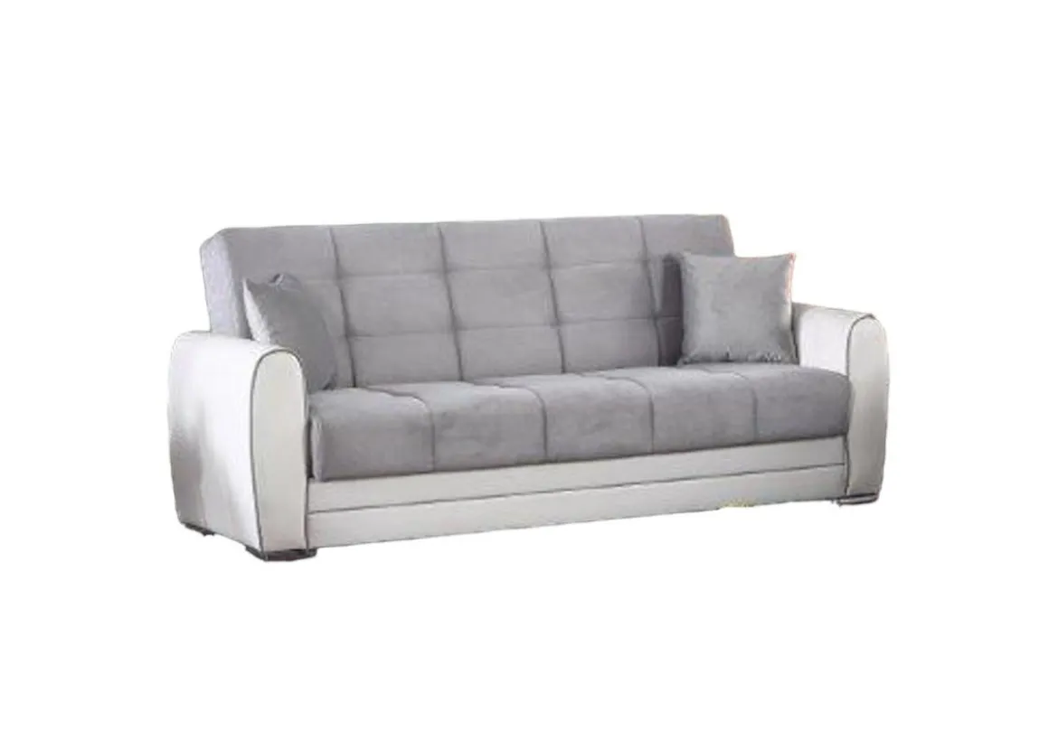 Divano letto design bianco e grigio 220x84cm - Dike
