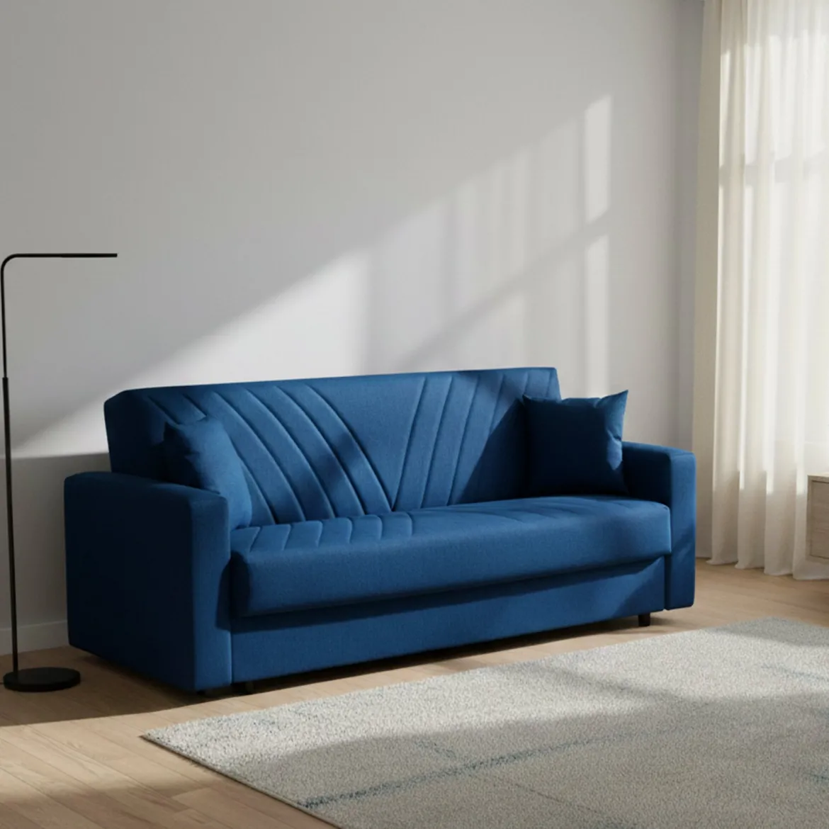 Divano letto design blu 214x81cm - Adda