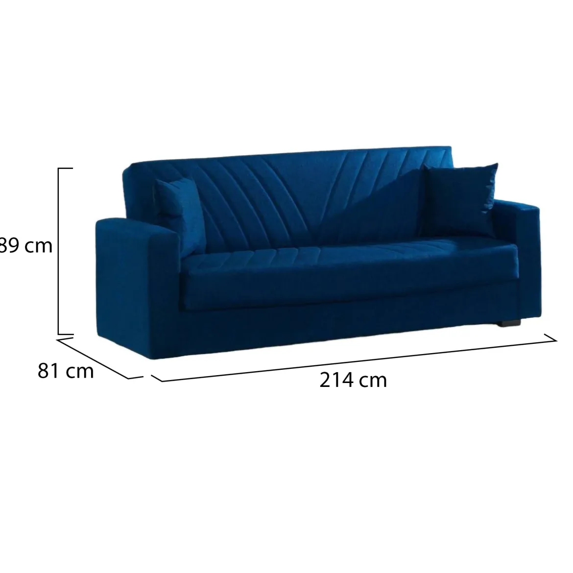 Divano letto design blu 214x81cm - Adda