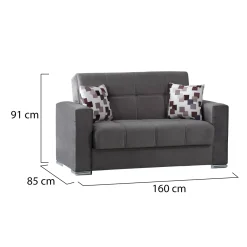 Divano letto design grigio 160x85cm - Anikide