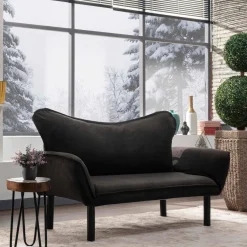 Divano letto design nero 140x65cm - Hone