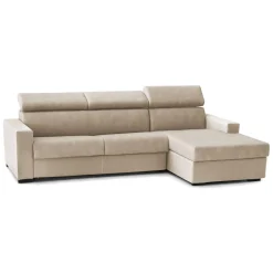 Divano letto due piazze beige 260x95cm - Alibella