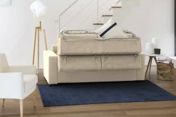 Divano letto due piazze beige 260x95cm - Alibella