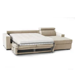 Divano letto due piazze beige 260x95cm - Alibella