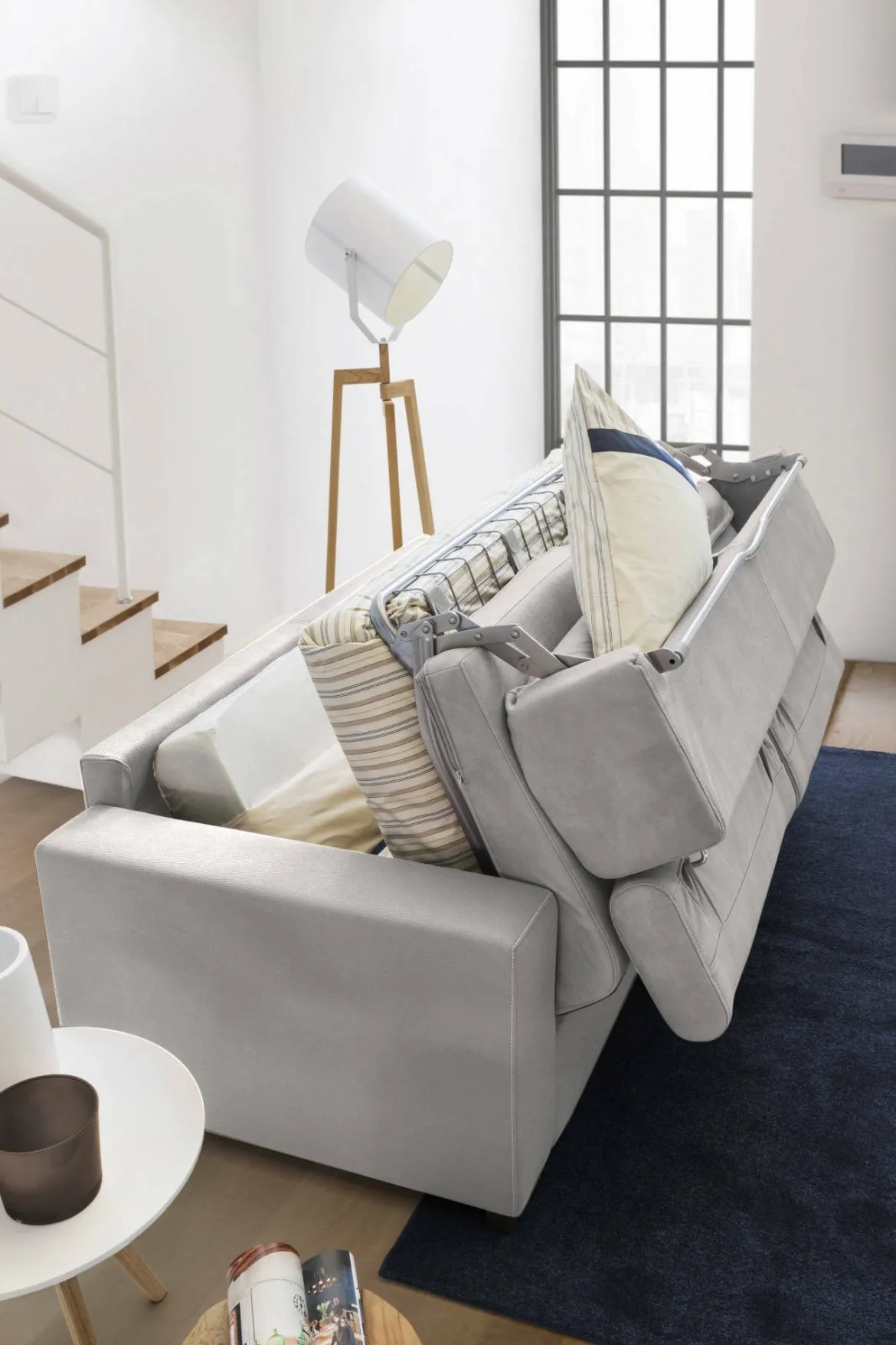 Divano letto due piazze grigio 260x95cm - Albenga