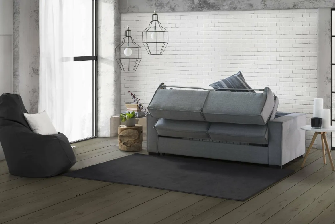 Divano letto due piazze grigio 260x95cm - Albenga