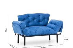Divano letto economico blu 155x70cm - Guchol