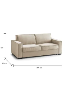 Divano letto indeformabile beige 200x95cm - Amapola