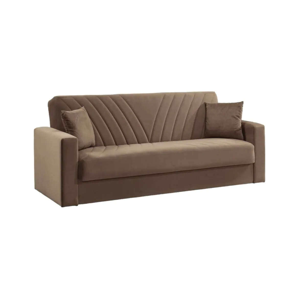 Divano letto in legno beige 214x81cm - Adda