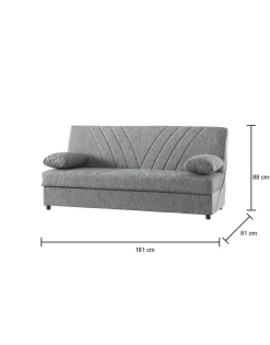 Divano letto in legno grigio 181x81cm - Apicella
