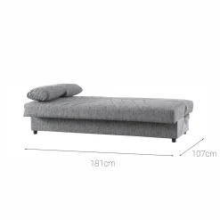 Divano letto in legno grigio 181x81cm - Apicella