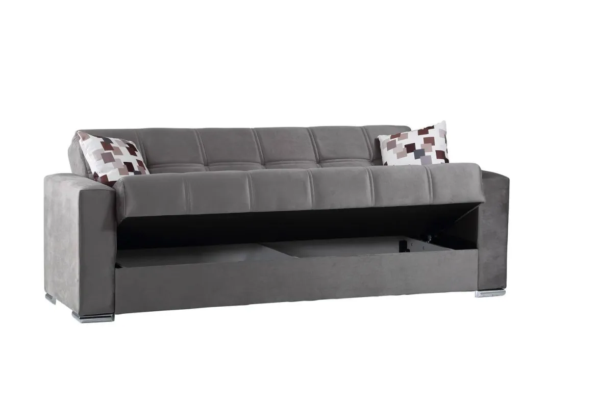 Divano letto in legno grigio 226x85cm - Arbano