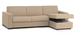 Divano letto in legno massello beige 260x95cm - Allegria