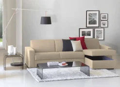 Divano letto in legno massello beige 260x95cm - Allegria