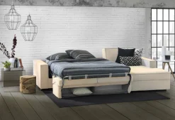 Divano letto in legno massello blu 165x90cm - Antal