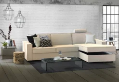 Divano letto in legno massello blu 165x90cm - Antal