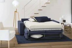 Divano letto in legno massello blu 260x95cm - Albenga