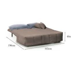 Divano letto in legno massello tortora 200x95cm - Algo