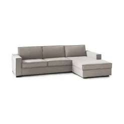 Divano letto in legno massello tortora 280x95cm - Achico