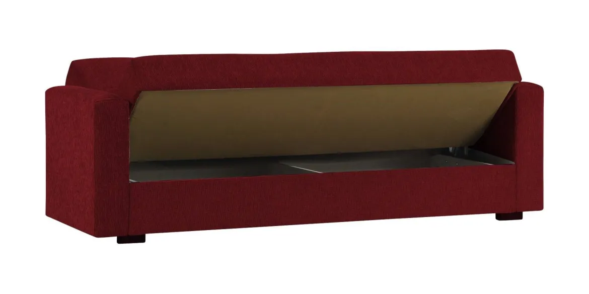 Divano letto in legno rosso 212x80cm - Ambrogino