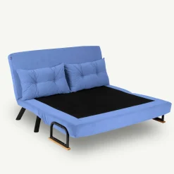 Divano letto in metallo blu 133x78cm - Calvin