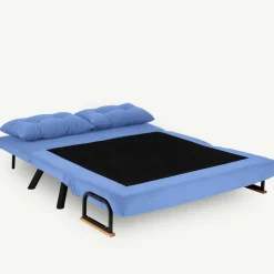 Divano letto in metallo blu 133x78cm - Calvin