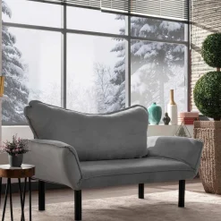 Divano letto in metallo grigio 140x65cm - Hone