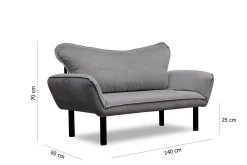 Divano letto in metallo grigio 140x65cm - Hone
