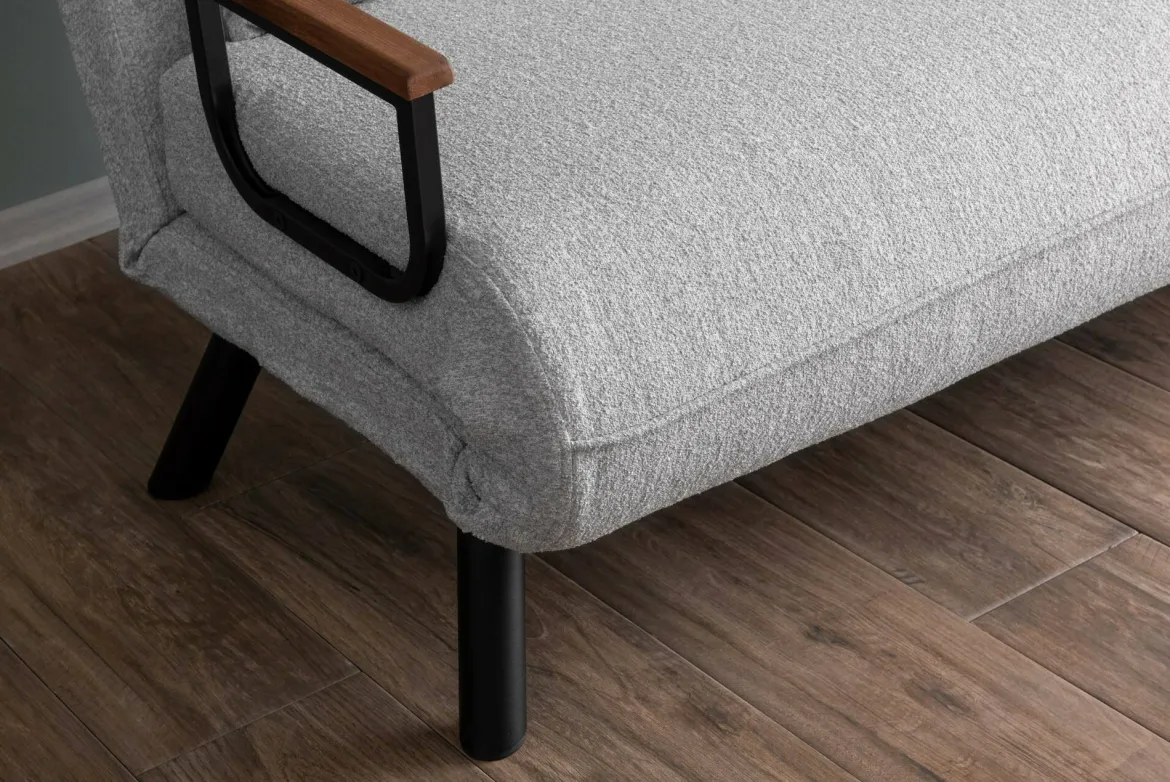 Divano letto in metallo grigio chiaro 133x78cm - Calvin