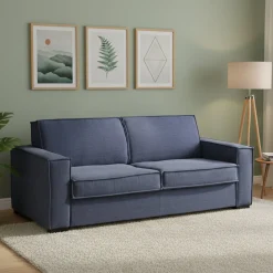 Divano letto in tessuto blu 180x95cm - Alisa