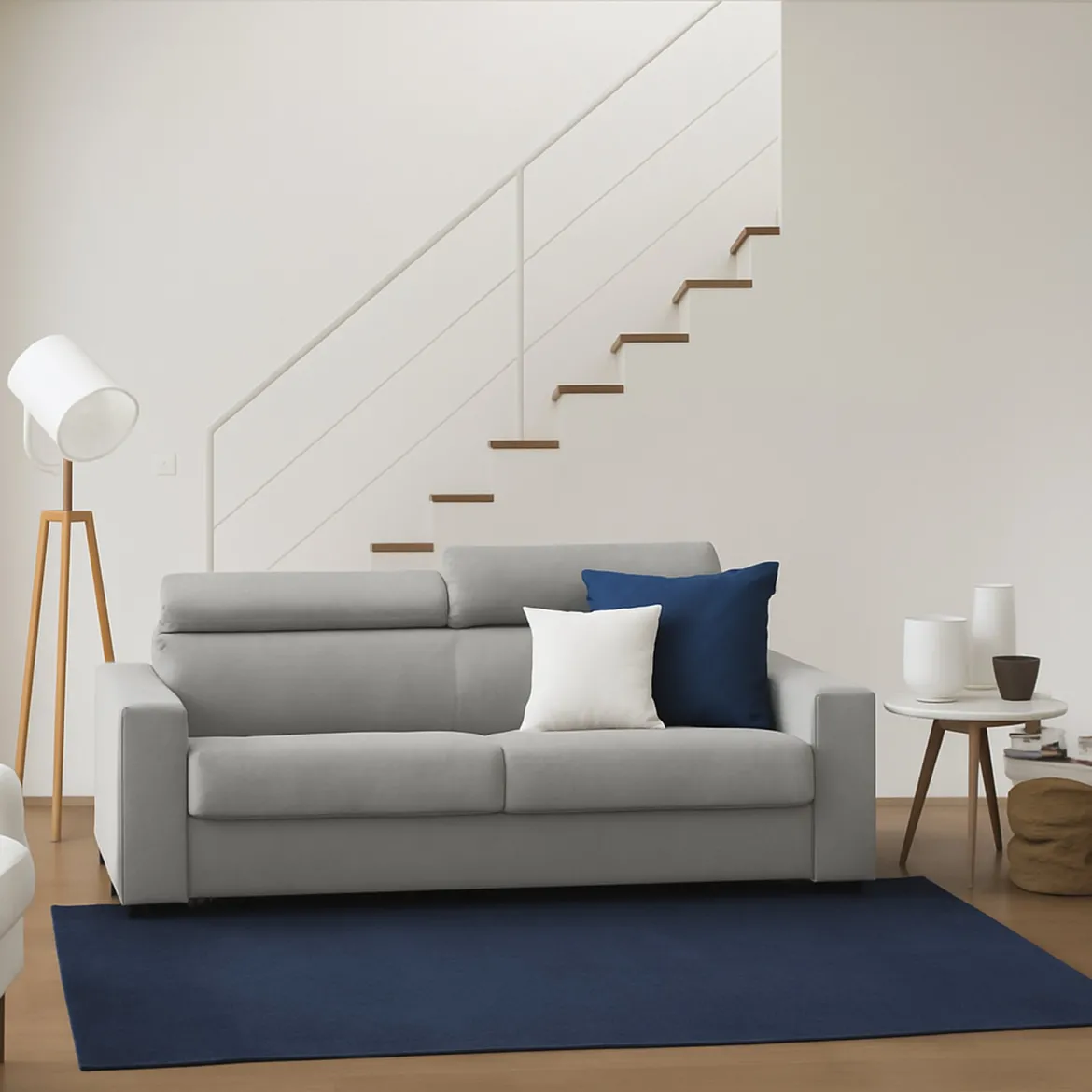 Divano letto in tessuto grigio 200x95cm - Amalfi