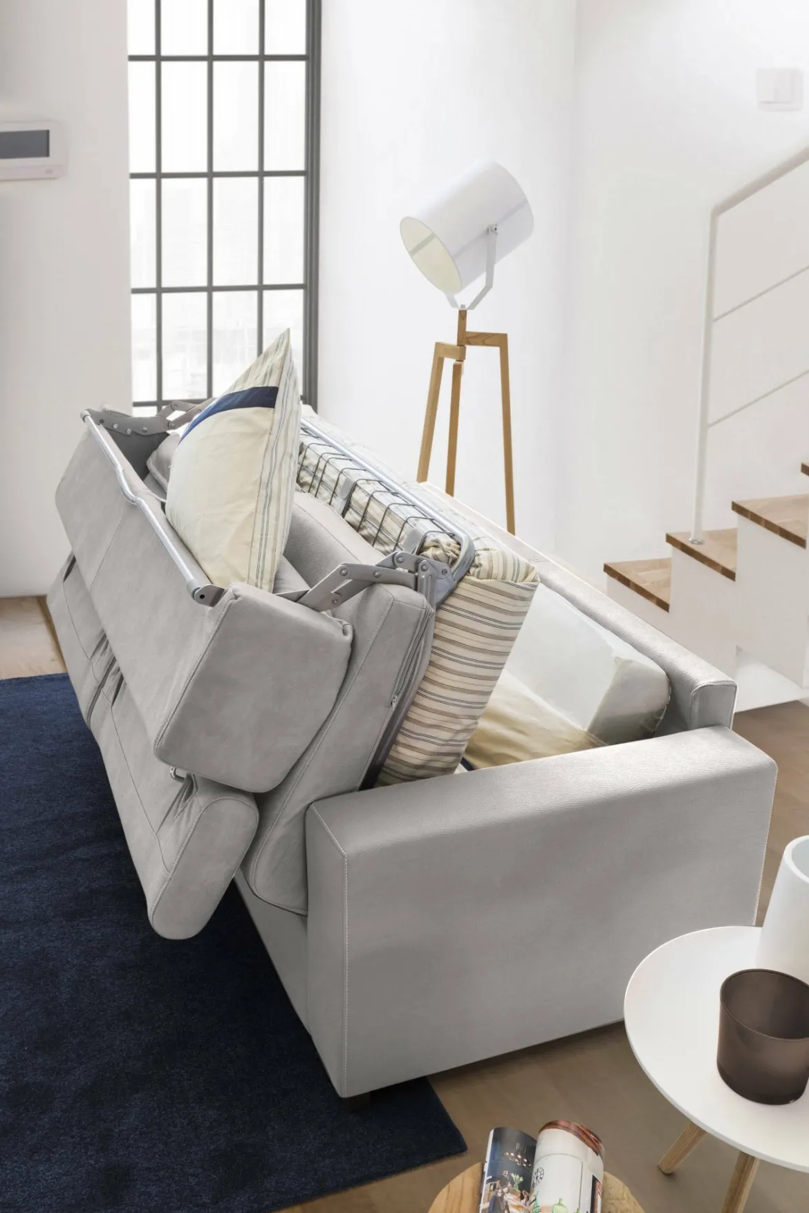 Divano letto in tessuto grigio 200x95cm - Amalfi