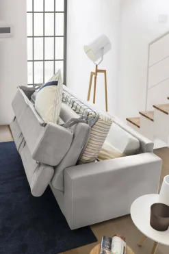 Divano letto in tessuto grigio 220x95cm - Action