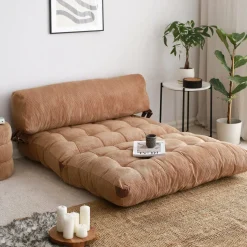 Divano letto in tessuto marrone 120x75cm - Surigae